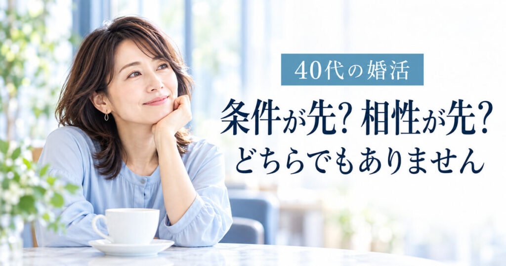 「40代の婚活 条件が先か相性が先か」