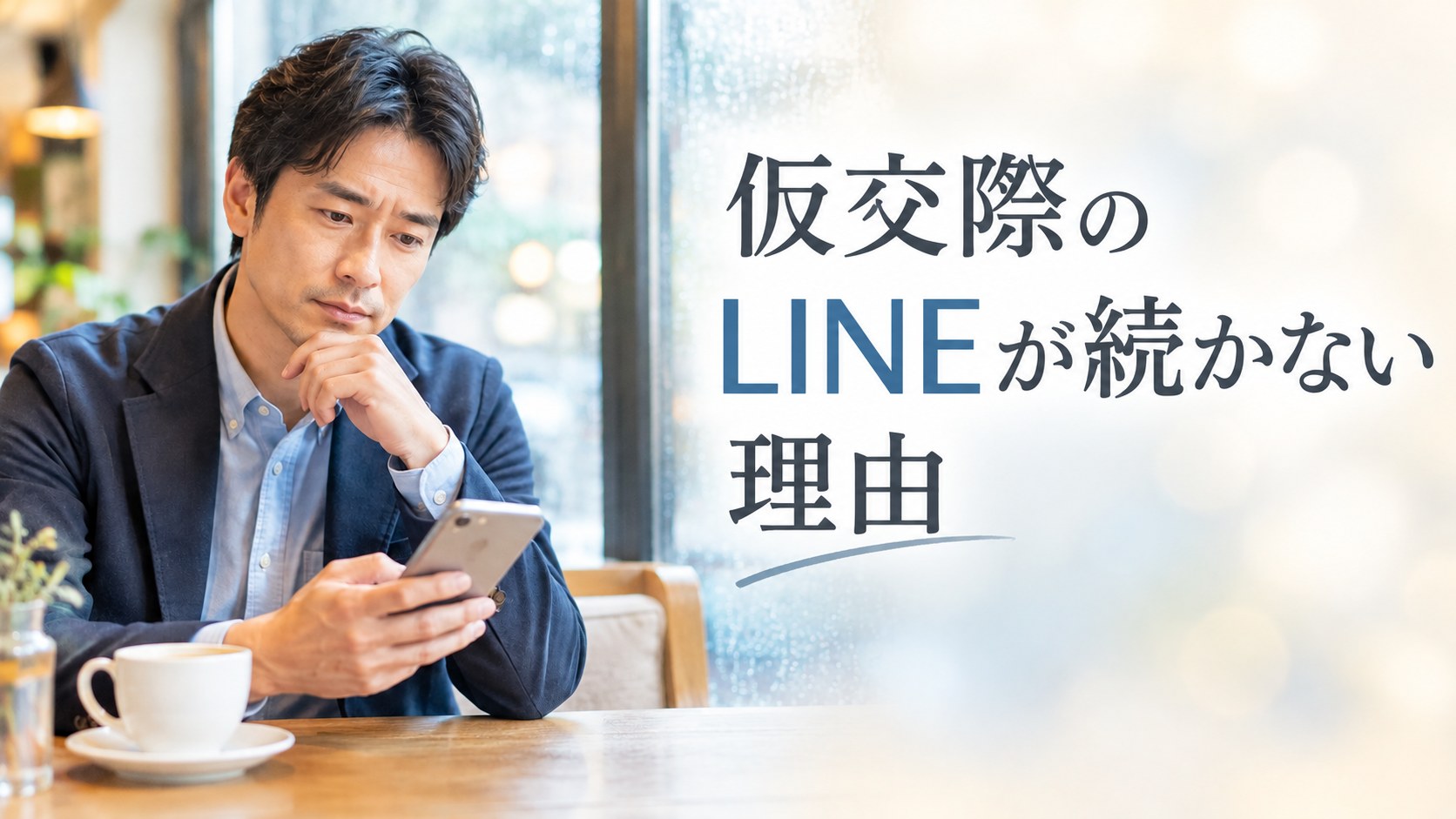仮交際中のLINEに何と返すか迷う40代の婚活男性
